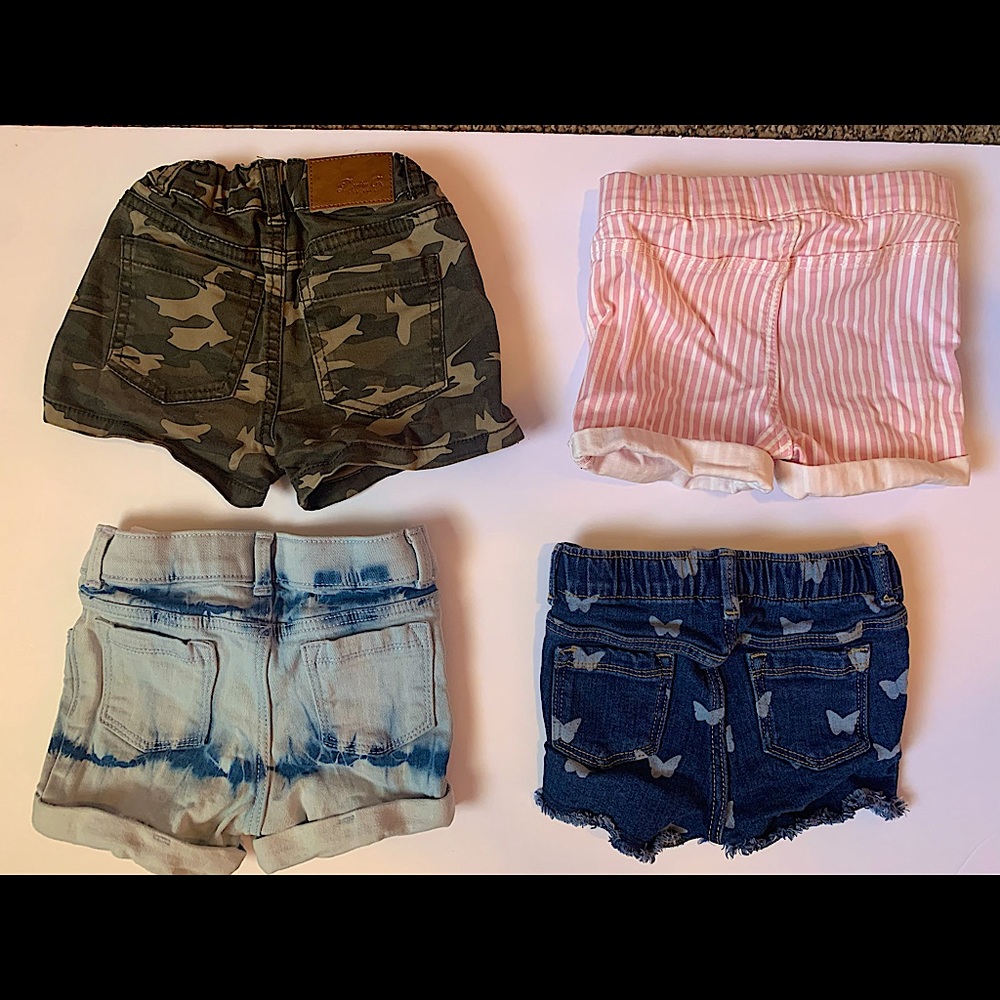 4 pairs of Toddler girl shorts size 2T-3T.